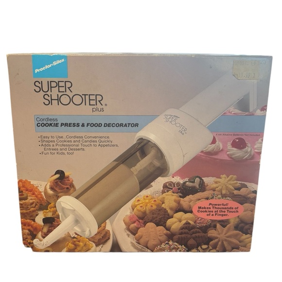 SUPER SHOOTER PLUS Cordless Cookie Press Decorator Proctor Silex Complete - Picture 1 of 10